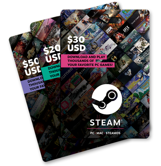 Steam Gift Card - Cartão Pré Pago R$ 30 - Código Digital